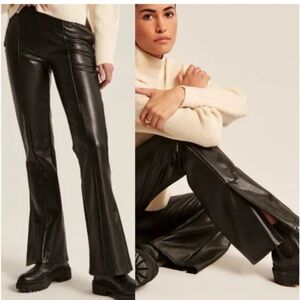 Abercrombie & Fitch Black Vegan Leather Women's Pants